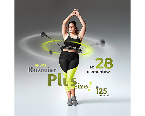 Хула-хуп масажний HMS HHM12 з навантаженням та поясом для схуднення BR163 Plus Size, чорний