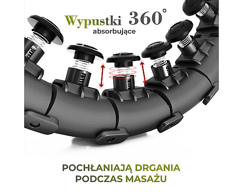 Хула-хуп масажний HMS HHM12 з навантаженням та поясом для схуднення BR163 Plus Size, чорний
