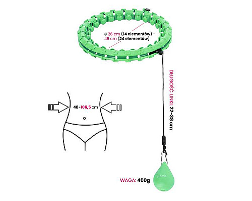 Обруч з вагою HMS HHW01 зелений