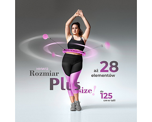 Хула-хуп масажний HMS HHM12 з навантаженням та поясом для схуднення BR163 Plus Size, фіолетовий