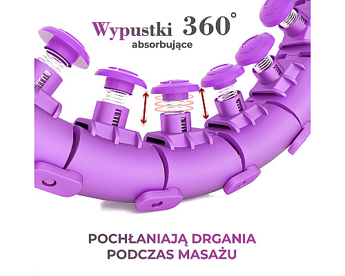 Хула-хуп масажний HMS HHM12 з навантаженням та поясом для схуднення BR163 Plus Size, фіолетовий