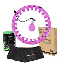 Хула-хуп масажний HMS HHM12 з навантаженням та поясом для схуднення BR163 Plus Size, фіолетовий