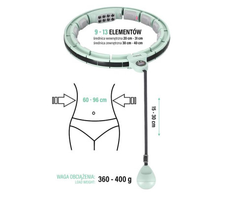 Обруч магнітний з вагою + лічильник HMS HHM13 зелений