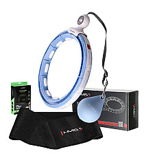 Хула-хуп магнітний HMS HHM15 з лічильником, навантаженням та поясом для схуднення BR16 Plus Size, блакитний