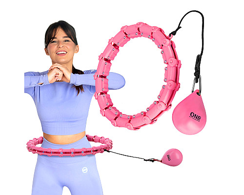Хула-хуп масажний One Fitness OHA02 з навантаженням, рожевий