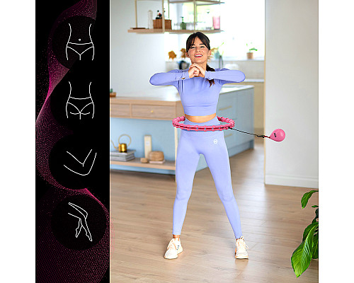 Хула-хуп масажний One Fitness OHA02 з навантаженням, рожевий