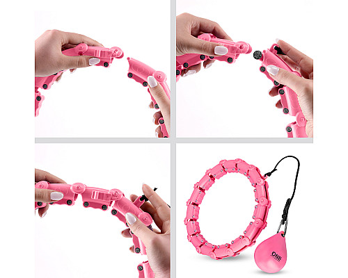 Хула-хуп масажний One Fitness OHA02 з навантаженням, рожевий