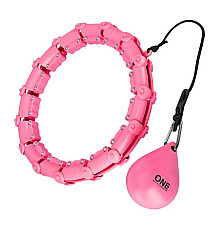 Хула-хуп масажний One Fitness OHA02 з навантаженням, рожевий