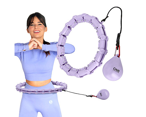 Хула-хуп масажний One Fitness OHA02 з навантаженням, фіолетовий