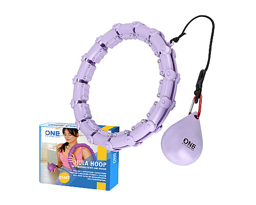 Хула-хуп масажний One Fitness OHA02 з навантаженням, фіолетовий