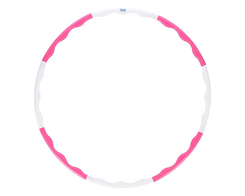 Масажний обруч Хула Хуп HHP090 HULA HOP 0,4KG 90CM ONE FITNESS - рожево-білий
