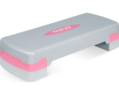 Степ-платформа+килимок Neo-Sport Step NS-401 - сіро-рожева