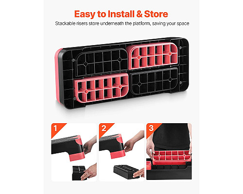 Степ-платформа VEVOR, чорно-рожева