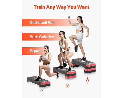 Степ-платформа VEVOR, чорно-рожева