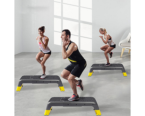 Степ-платформа з регульованою спинкою WCG Pro + еспандери