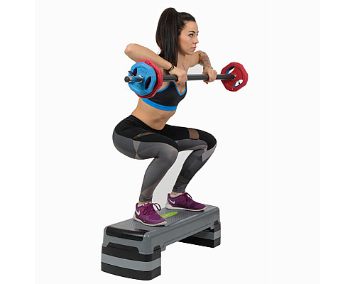 Степ-платформа HMS AS005 AEROBIC STEP, сіро-чорна