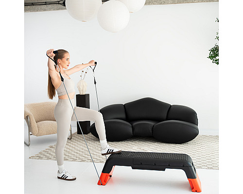 Степ-платформа з функцією лави HMS AS009 PRO, чорно-помаранчева