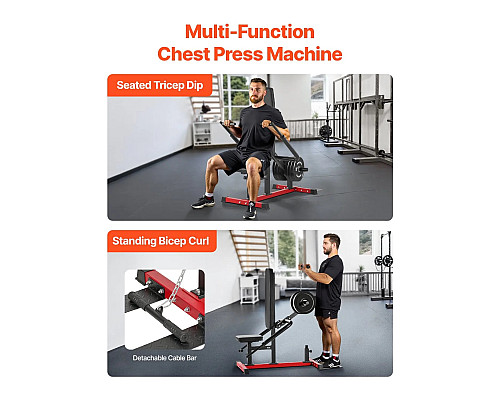 Тренажер для жиму VEVOR 204 кг, чорно-червоний