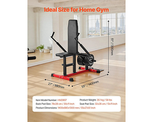 Тренажер для жиму VEVOR 204 кг, чорно-червоний