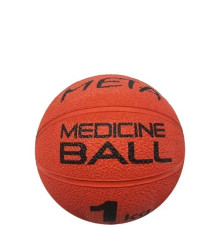 Медбол Meta Colour Medicine 1 кг, 19,5 см, оранжево-чорний
