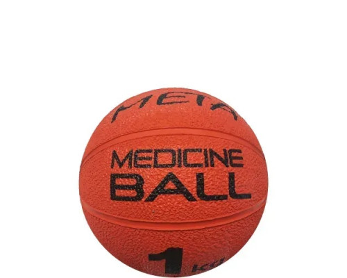 Медбол Meta Colour Medicine 1 кг, 19,5 см, оранжево-чорний