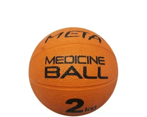 Медбол Meta Colour Medicine Ball 2 кг, розмір 19,5 см, оранжево-чорний