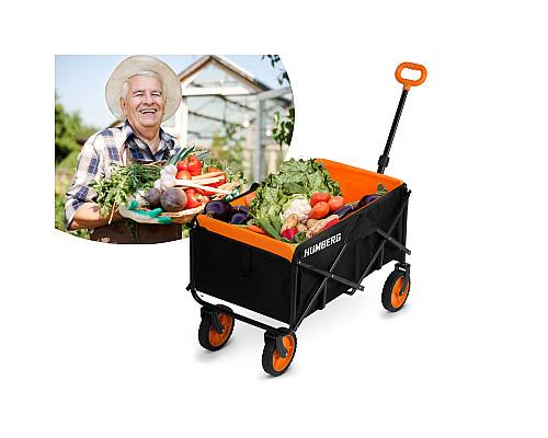 Візок розкладний Humberg HM-513 100 л, чорно-оранжевий