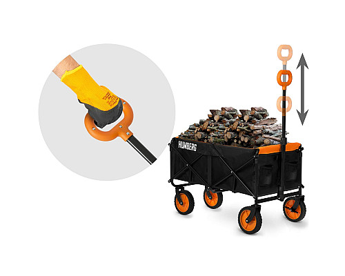 Візок розкладний Humberg HM-513 100 л, чорно-оранжевий