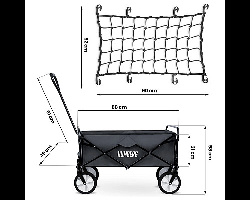 Візок розкладний з сіткою Humberg HM-511 80 л, чорний