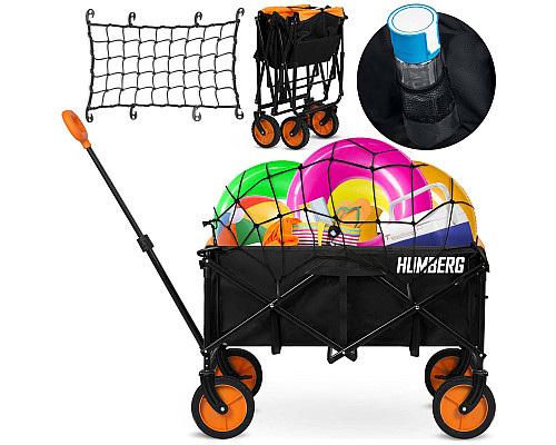 Візок розкладний з сіткою Humberg HM-513 100 л, чорно-оранжевий