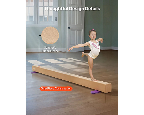 Дитяча гімнастична балка VEVOR МД-89 2,4 м, бежевий