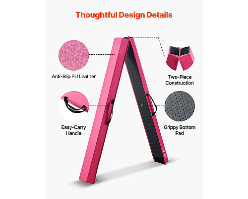 Дитяча гімнастична балка VEVOR SWS8EVASU 233 см, рожева