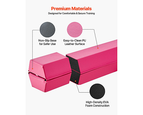 Дитяча гімнастична балка VEVOR SWS8EVASU 233 см, рожева