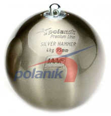 Змагальний молот з нержавіючої сталі 4 кг, Polanik Premium Line Silver Hammer, IAAF I-10-0465<br>