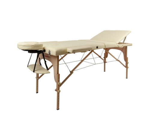 Масажний стіл inSPORTline Japane 3-Piece Wooden - кремово-жовтий