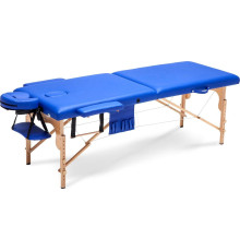 Масажний стіл Bodyfit, дерев'яне 2-сегментне синє XXL універсальне (579)