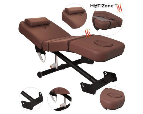 Масажний стіл ZEN Lift Pro HOT!Zone коричневий