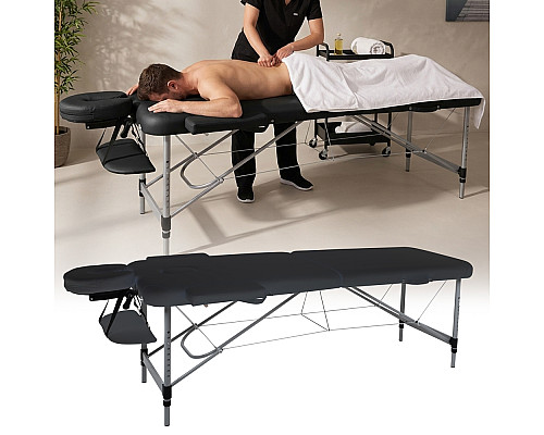 Масажний стіл inSPORTline Morrani 2-Section Aluminum, чорний