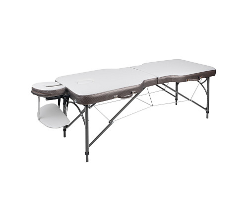 Масажний стіл inSPORTline Kiyora 2-Section Aluminum, біло-сірий