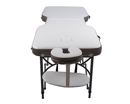 Масажний стіл inSPORTline Kiyora 2-Section Aluminum, біло-сірий