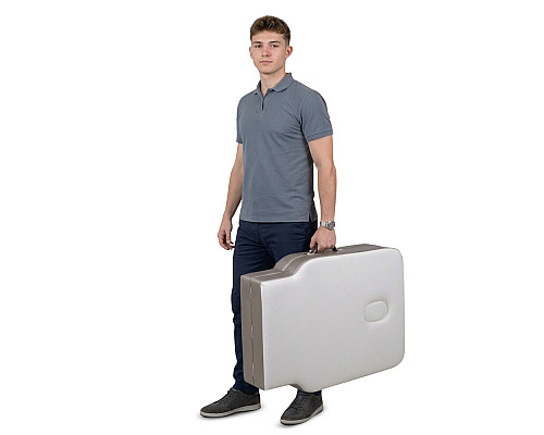 Масажний стіл inSPORTline Kiyora 2-Section Aluminum, біло-сірий