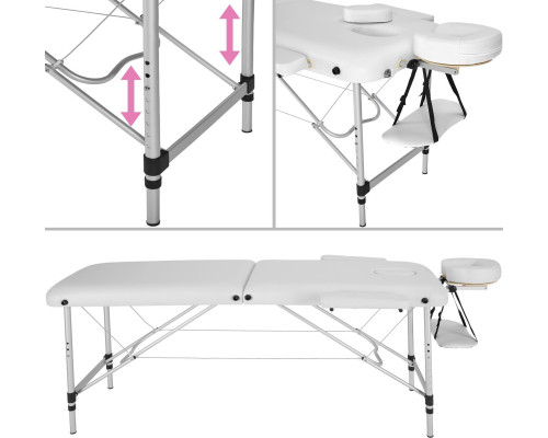 Масажний стіл Tectake 2-зонний- білий<br>