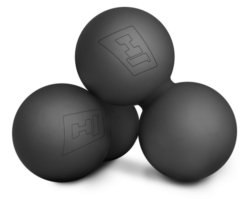 Силіконовий масажний подвійний м'яч 63 мм Hop-Sport HS-S063DMB чорний