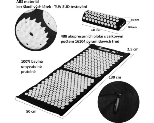 Акупресурний килимок MXSTP з подушкою MOVIT 130 x 50 см, масажний