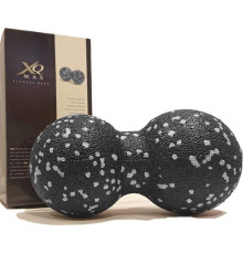 Масажний м'яч для кросфіту XQMax Lumarko з подвійним роликом 16x8,5 см сірий