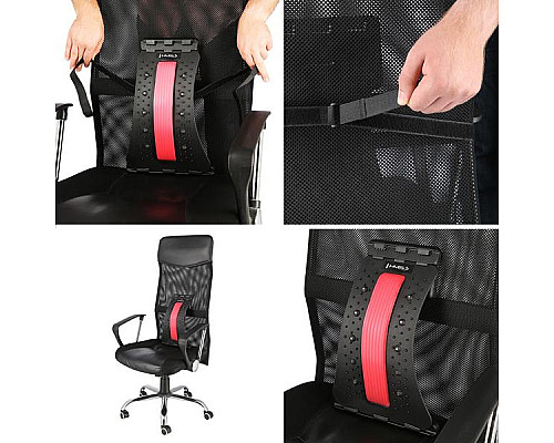 Масажер для спини та попереку HMS PRP02, чорно-червоний