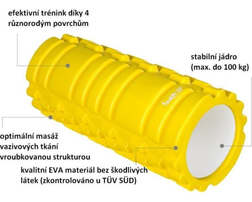 Масажний ролик Movit 33 х 14 см, жовтий