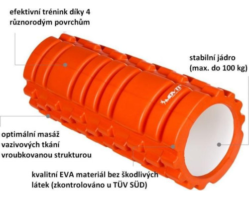 Масажний ролик Movit 33 х 14 см, помаранчевий