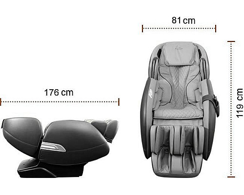 Масажне крісло Casada AlphaSonic II, чорно-сіре