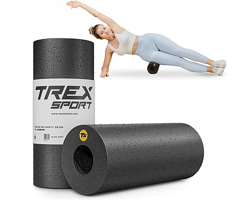 Роллер масажер гладкий Trex Sport TX-033EPR EPP 33см чорний